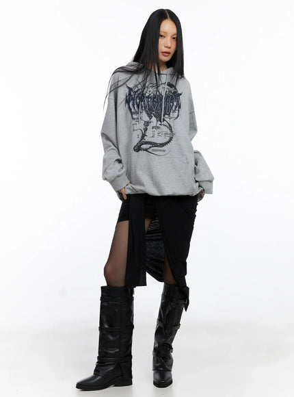 Oversized Graphic Hoodie IO516