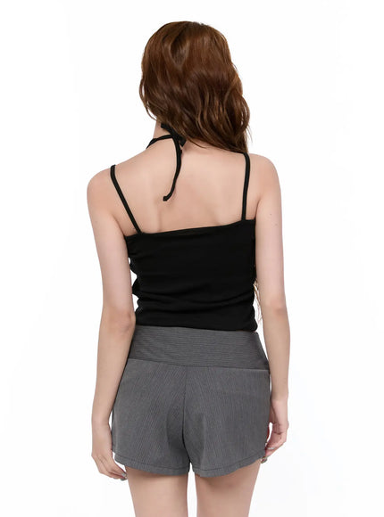 Elegant Lace Detail Halter Top CA520