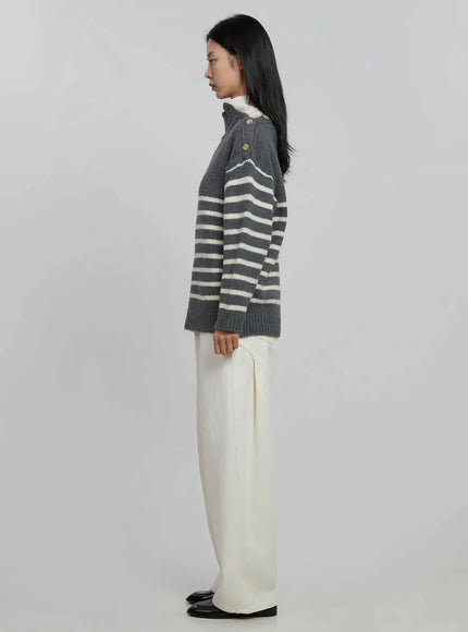 shoulder-cutout-striped-knit-sweater-id504
