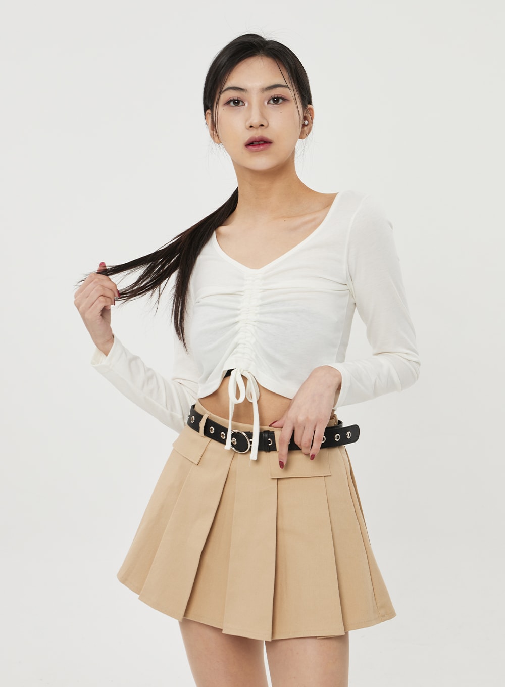 Pocket Pleated Mini Skirt BF315