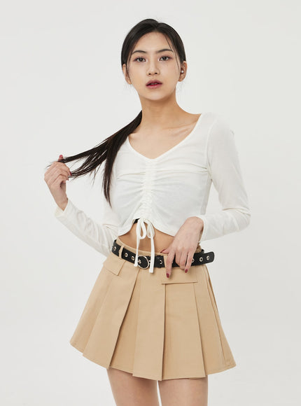 Pocket Pleated Mini Skirt BF315