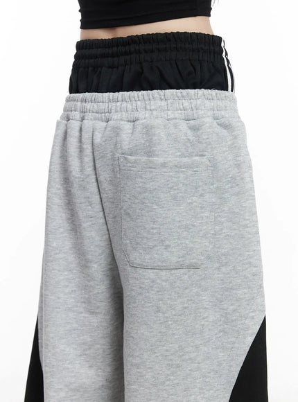 Layered Wide Leg Track Pants CM525