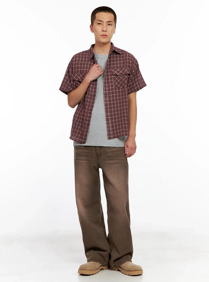 mens-plaid-short-sleeve-flannel-shirt-ig511