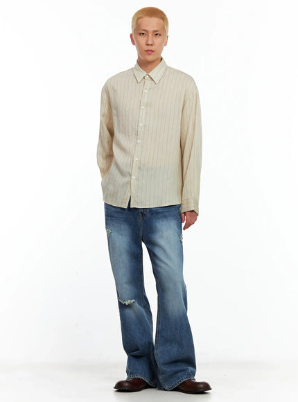 Men's Linen Button-Up Shirt IL514