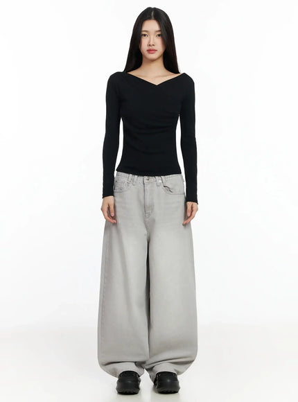 draped-v-neck-long-sleeve-top-ia508