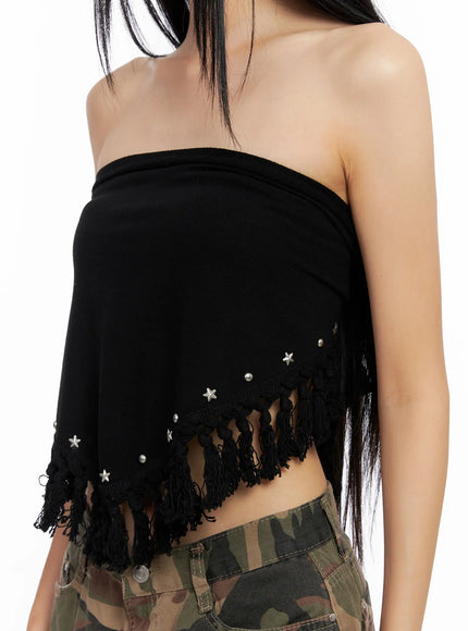 western-fringe-scarf-strapless-top-cs511