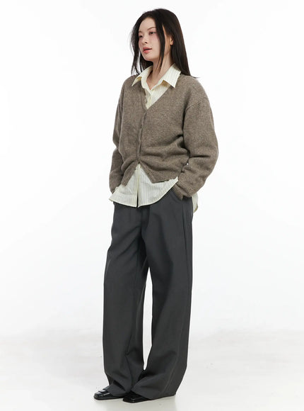 Straight Fit Wide Slacks IF525