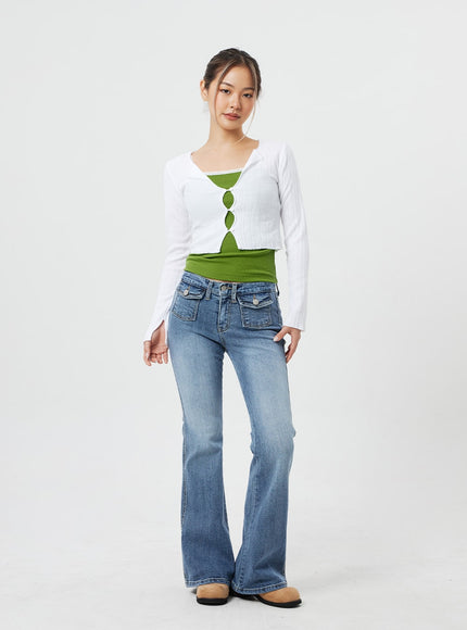 Cropped Long Sleeve Cardigan CF317