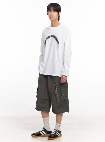 Men's Graphic Cotton Long Sleeve Shirt IA510