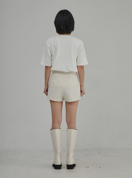 Tweed High Waist Shorts OJ304