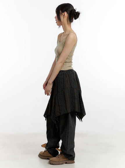 Mesh Knit Sweater with Belt and Tank Top CA508