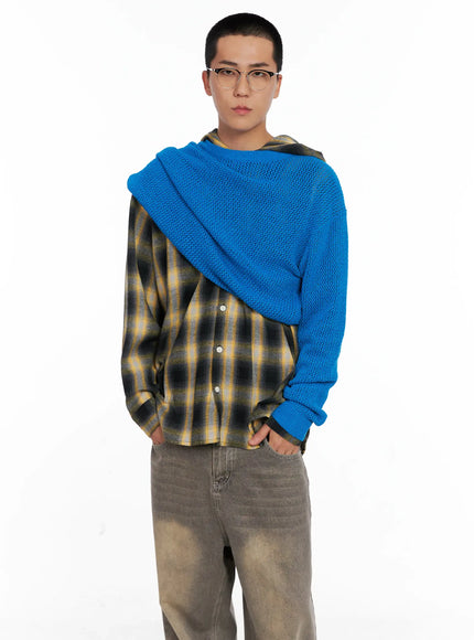 Men's Plaid Flannel Hooded Shirt IG529