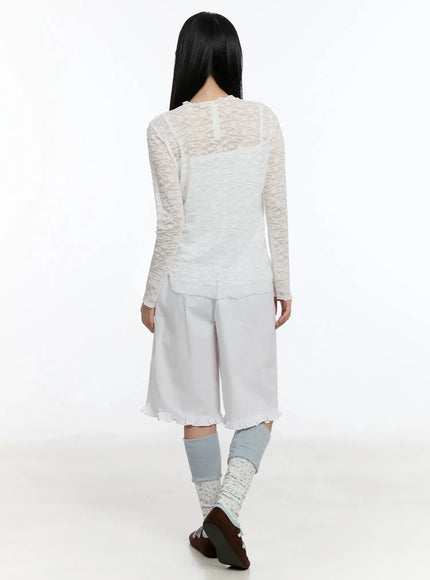 Frilled Cotton Shorts IM509