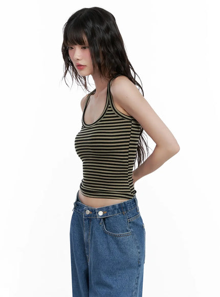 Striped U-Neck Tank Top IL528