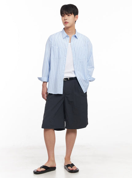 mens-wide-fit-nylon-pintuck-shorts-iy522