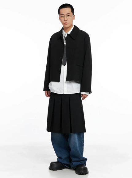 Men's Cropped Button-Up Jacket IS502