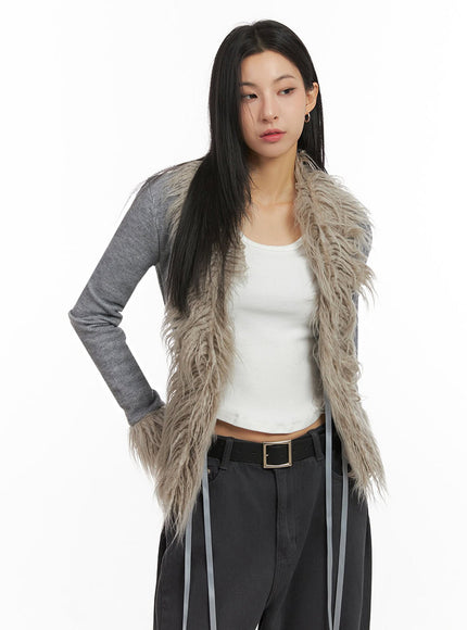 Chic Fur-Trim Cardigan ID431