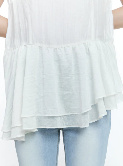 asymmetric-ruffle-sleeveless-blouse-cg513