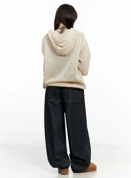 Casual Mesh Lettering Hoodie Jacket IN514