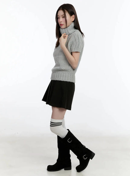Chic Turtleneck Short Sleeve Sweater ID526