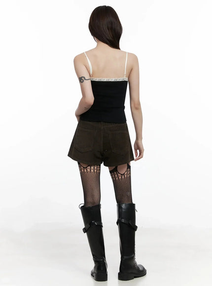 Lace Trim Detail Tank IN525