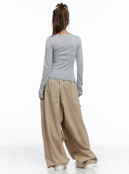 Wide-Leg Cargo Balloon Pants CL514