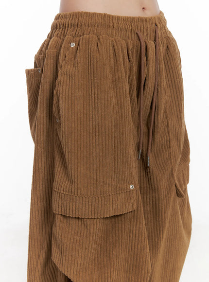 Corduroy Wide-Leg Cargo Pants CN512