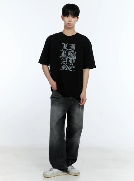 Men's Washed Loose-Fit Jeans IL529