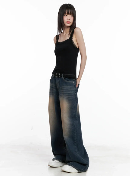 Solji Acid Washed Wide-Leg Jeans IL531