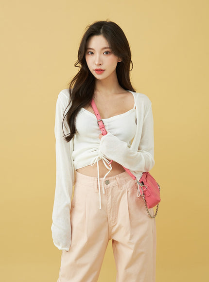 SIngle Pin-tuck Wide Cotton Pants BU13