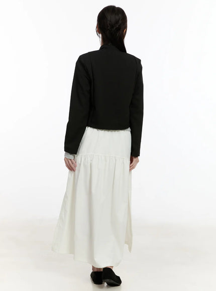 chic-u-neck-crop-jacket-with-scarf-cm505