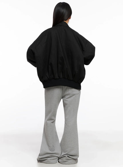 Oversized Zipper Bomber Jacket IG528