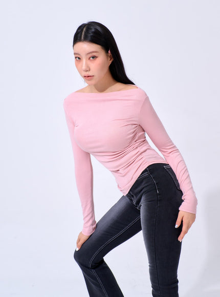 Off-Shoulder Knit Top IA324