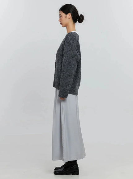 Elegant Satin Maxi Skirt IS516