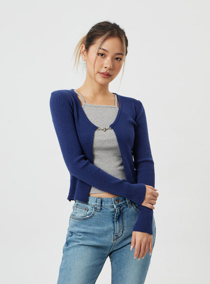 Ribbed Knit Cardigan CM303