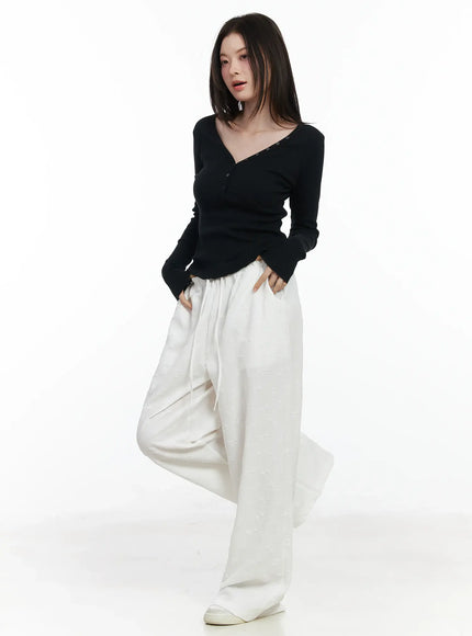 bow-embossed-wide-pants-if525