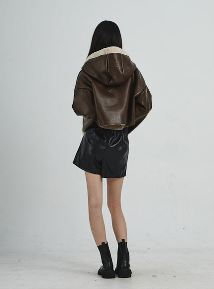 Faux Leather Shorts CD06