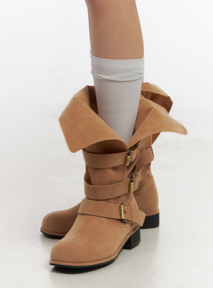 buckled-faux-leather-boots-cn426