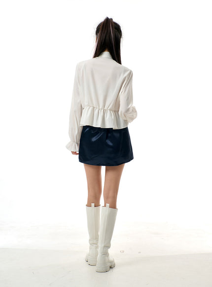 A-Line Satin Mini Skirt BJ310