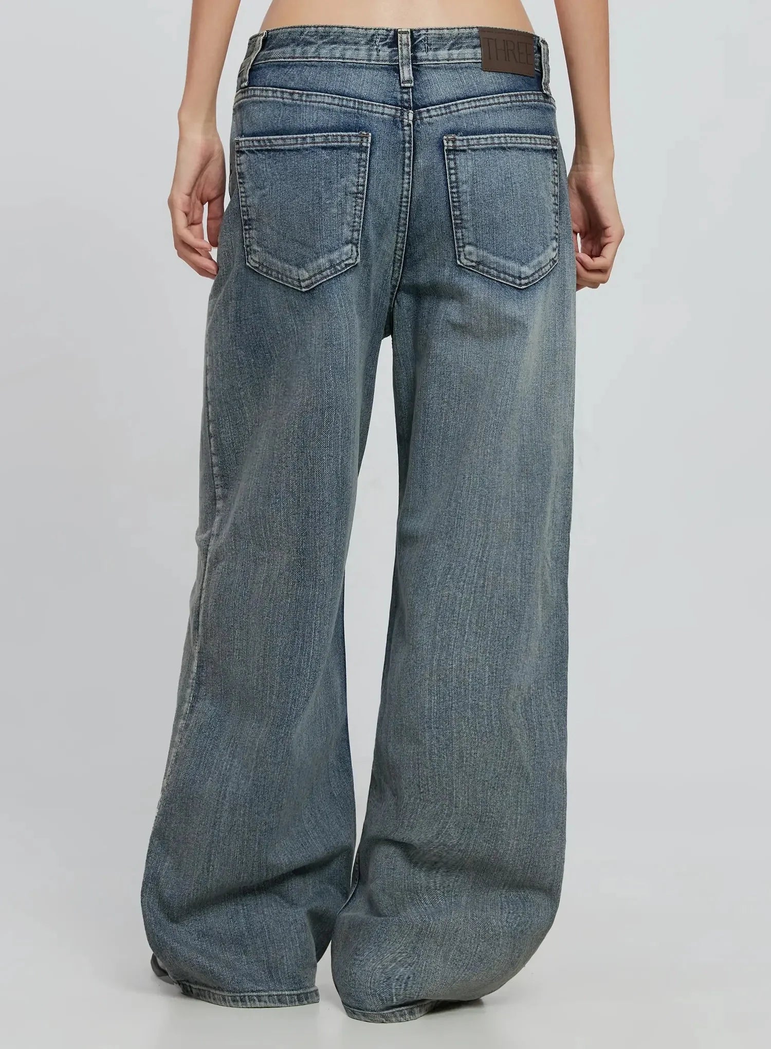 Amora Vintage Washed Wide-leg Jeans IO530