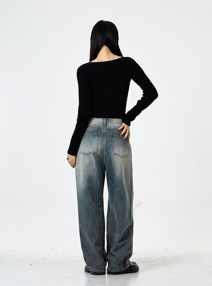Wide Washed Jeans CS06