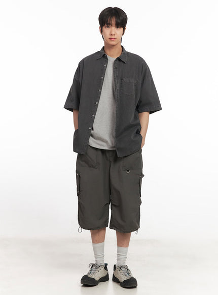 Men's Nylon Pocketed Wide-Fit Shorts IA510