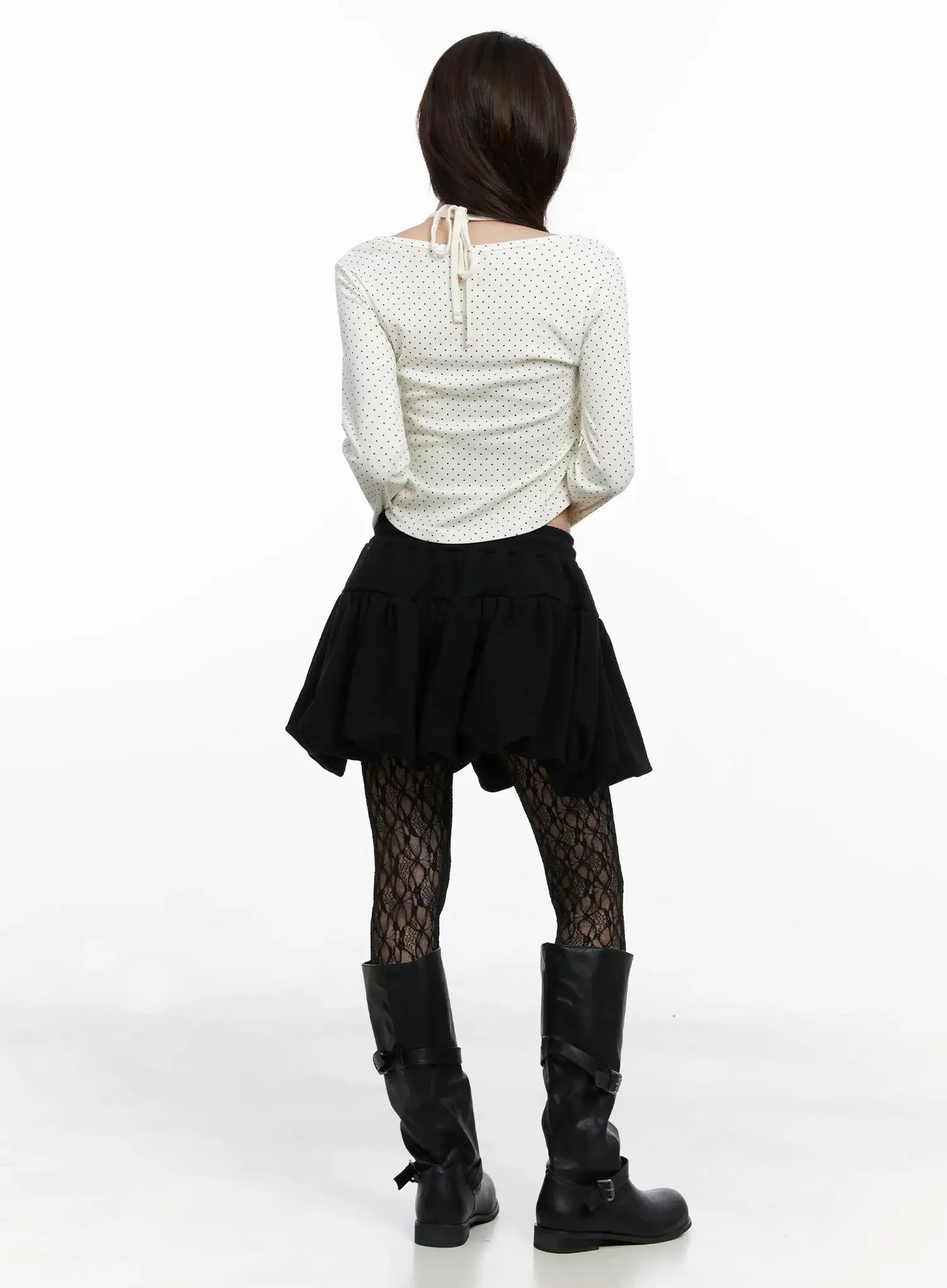 Balloon-Fit Flared Mini Skirt IN525