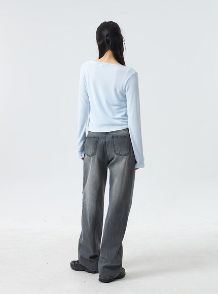 Low Rise Mid-Wash Jeans CM327