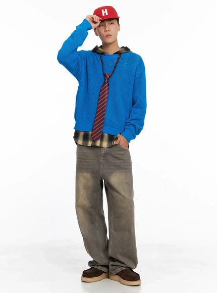 Men's Plaid Flannel Hooded Shirt IG529