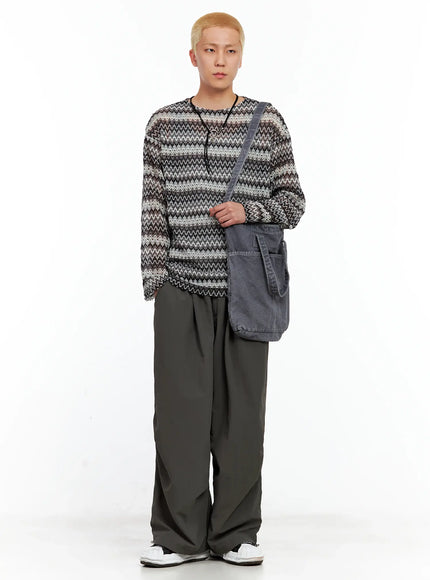 Men's Seam Detail Balloon-Fit Drawstring Pants IL511