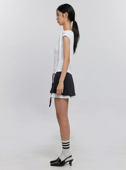 layered-pleated-mini-skirt-is516