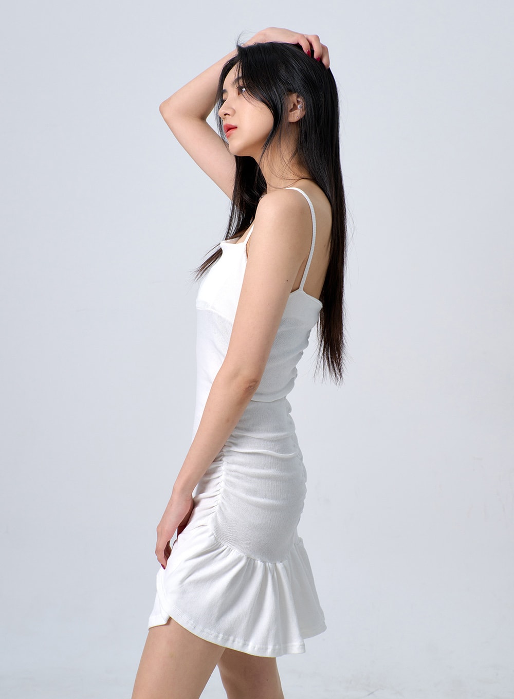 Thin Strap Frill Mini Dress BJ331