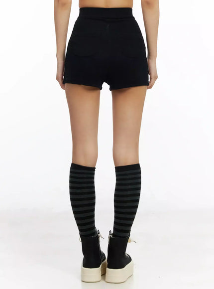 High-Waist Ribbed Shorts IA508