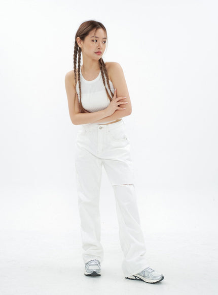 Torn Wide Leg Jeans CM18